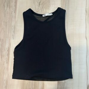 zara mesh back tank top